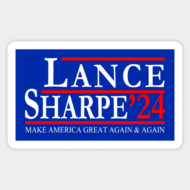 Lance Sharpe 2024 Make America Great Again and Again Sticker by Electrovista